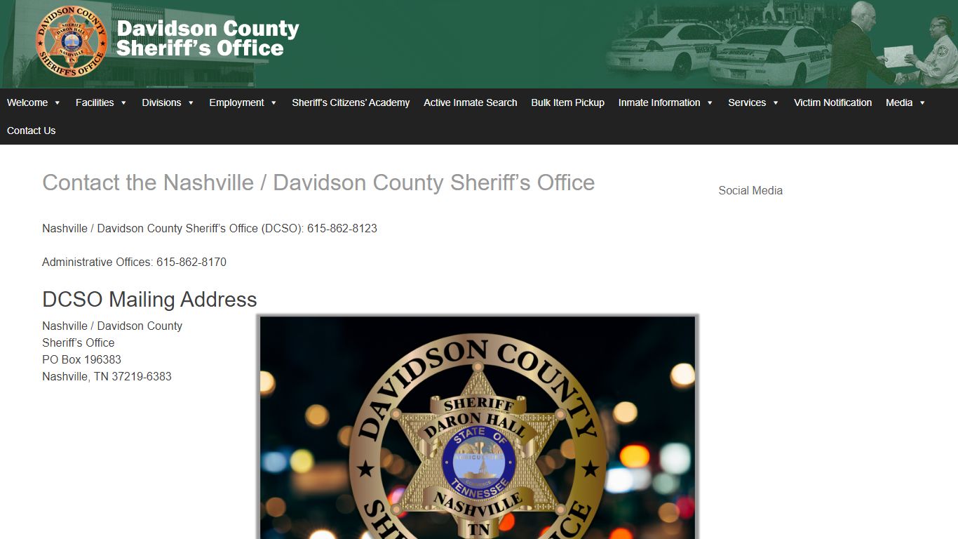Contact the Nashville / Davidson County Sheriff’s Office